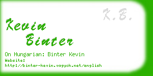 kevin binter business card